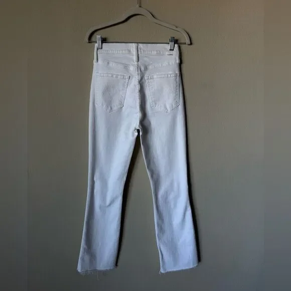 Mother The Tripper Ankle Fray White Jeans Size 24